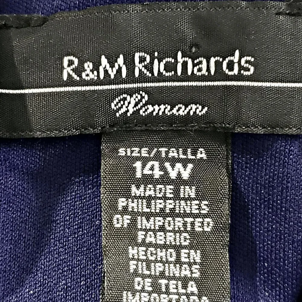 RM Richards Royal Blue Sequin Bodice Sleeveless Long Lined Formal Dress Size 14W - Picture 6 of 9